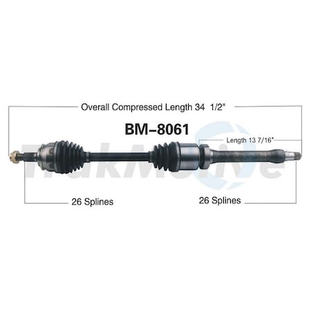 Surtrack Axle Cv Axle Shaft, Bm-8061 BM-8061